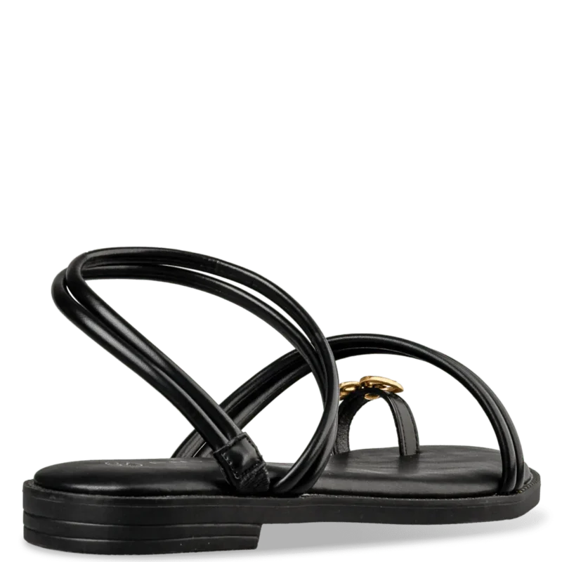 Envie FLAT SANDALS  γυναικεία φλατ σανδάλια σε μαύρο χρώμα - Image 2