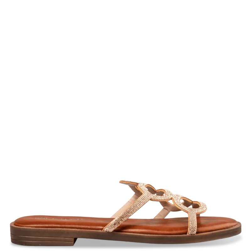 Envie flat sandals snake strass γυναικεία σανδάλια με στρας