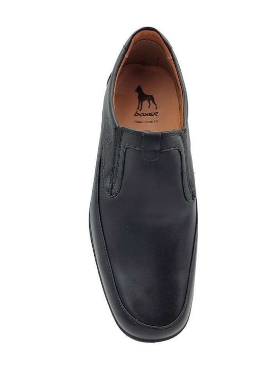 Boxer Loafer Δερμάτινα Ανδρικά Μοκασίνια σε Μαύρο Χρώμα - Image 2