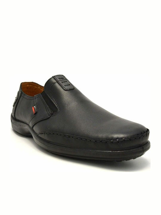 Boxer Loafer Δερμάτινα Ανδρικά Casual Παπούτσια Ανατομικά Μαύρα - Image 6