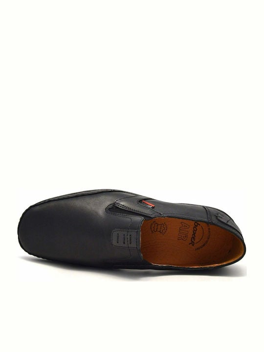 Boxer Loafer Δερμάτινα Ανδρικά Casual Παπούτσια Ανατομικά Μαύρα - Image 4