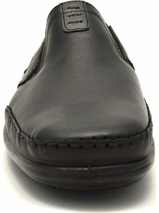 Boxer Loafer Δερμάτινα Ανδρικά Casual Παπούτσια Ανατομικά Μαύρα - Image 2