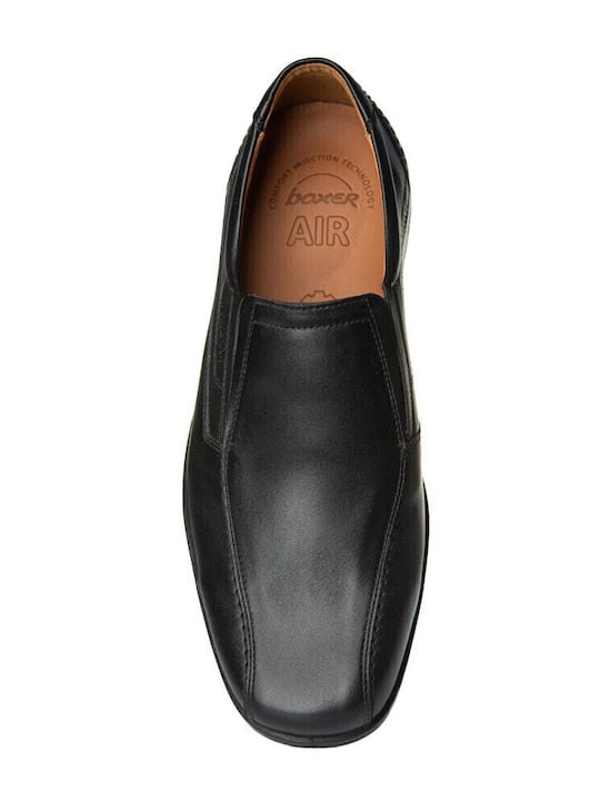 Boxer Loafer Δερμάτινα Ανδρικά Casual Παπούτσια Ανατομικά Μαύρα - Image 3