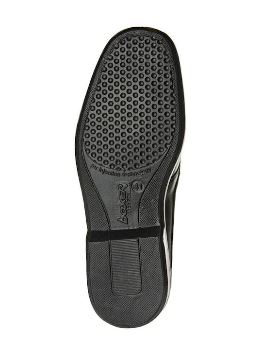 Boxer Loafer Δερμάτινα Ανδρικά Casual Παπούτσια Ανατομικά Μαύρα - Image 2