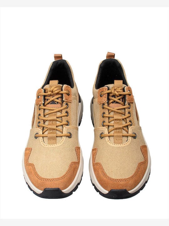 Caterpillar Colorado Ανδρικά δερμάτινα Sneakers Μπεζ - Image 4