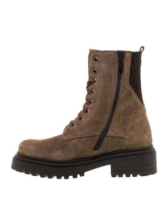 Commanchero γυναικεία δερμάτινα μποτάκια σε mocca suede - Image 3