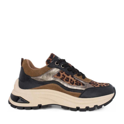 Seven Γυναικεία Sneakers Μαύρα & λεοπάρ