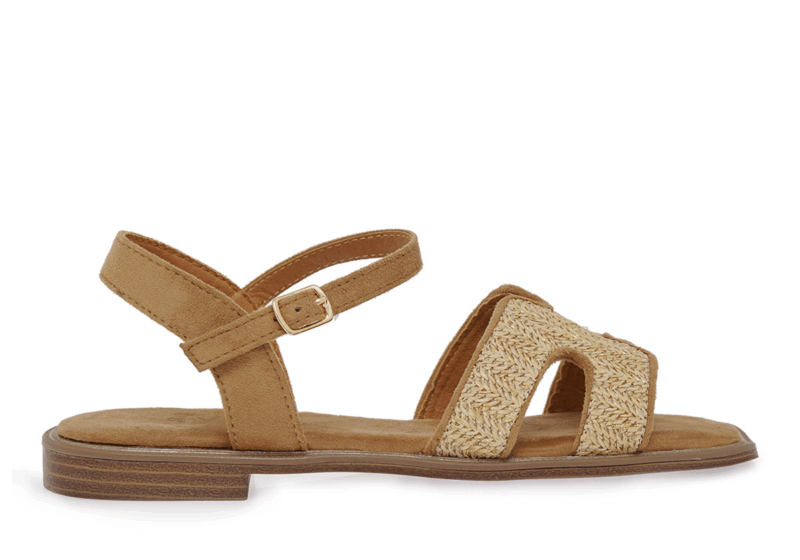 Seven flat raffia sandals γυναικεία πέδιλα με ψάθα σε μπεζ χρώμα
